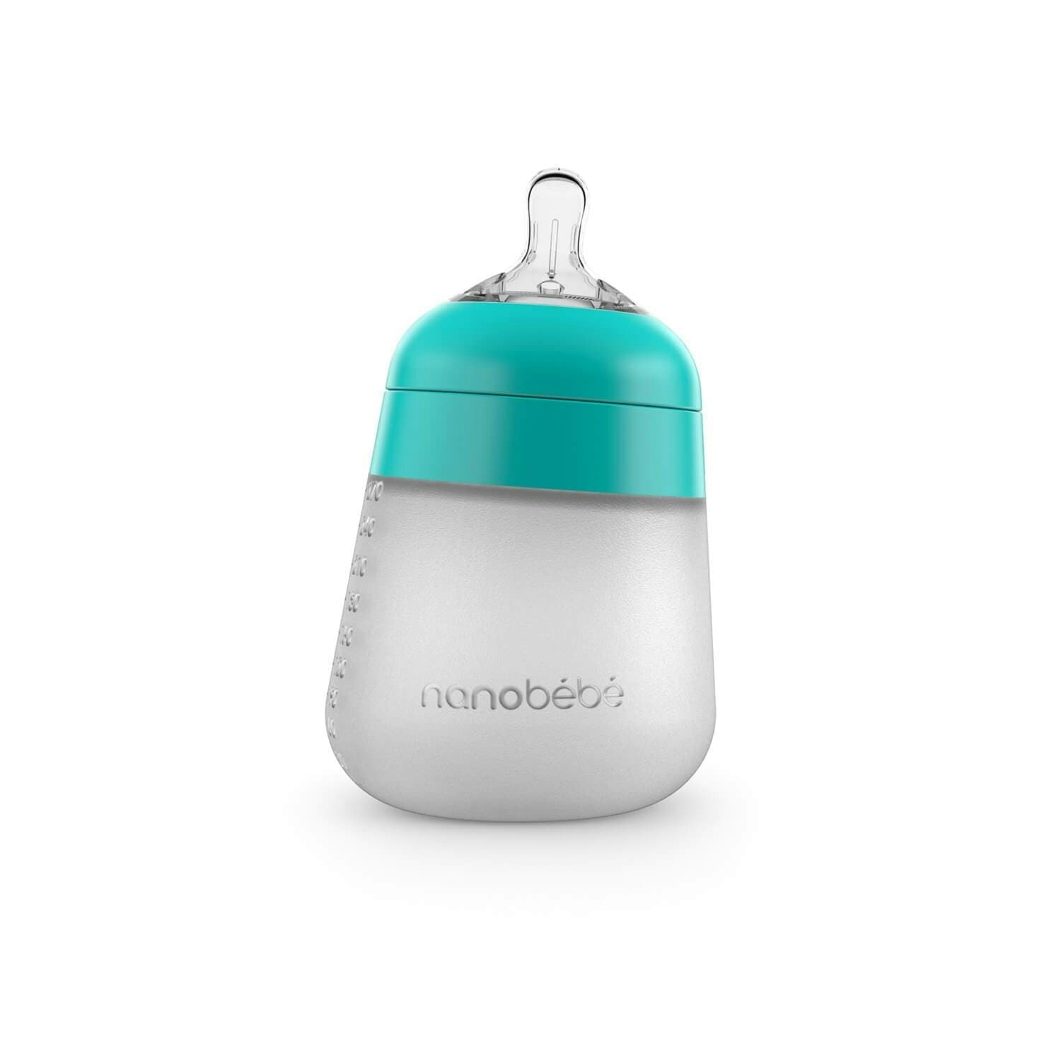 Nanobebe - 3Pk Silicone Baby Bottle 9Oz, Teal