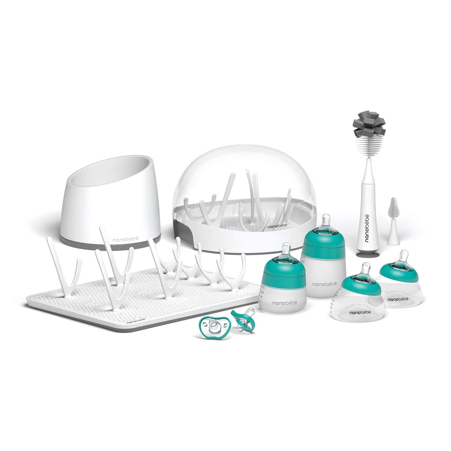 Nanobébé US Teal Ultimate Newborn Baby Bottle Feeding Set