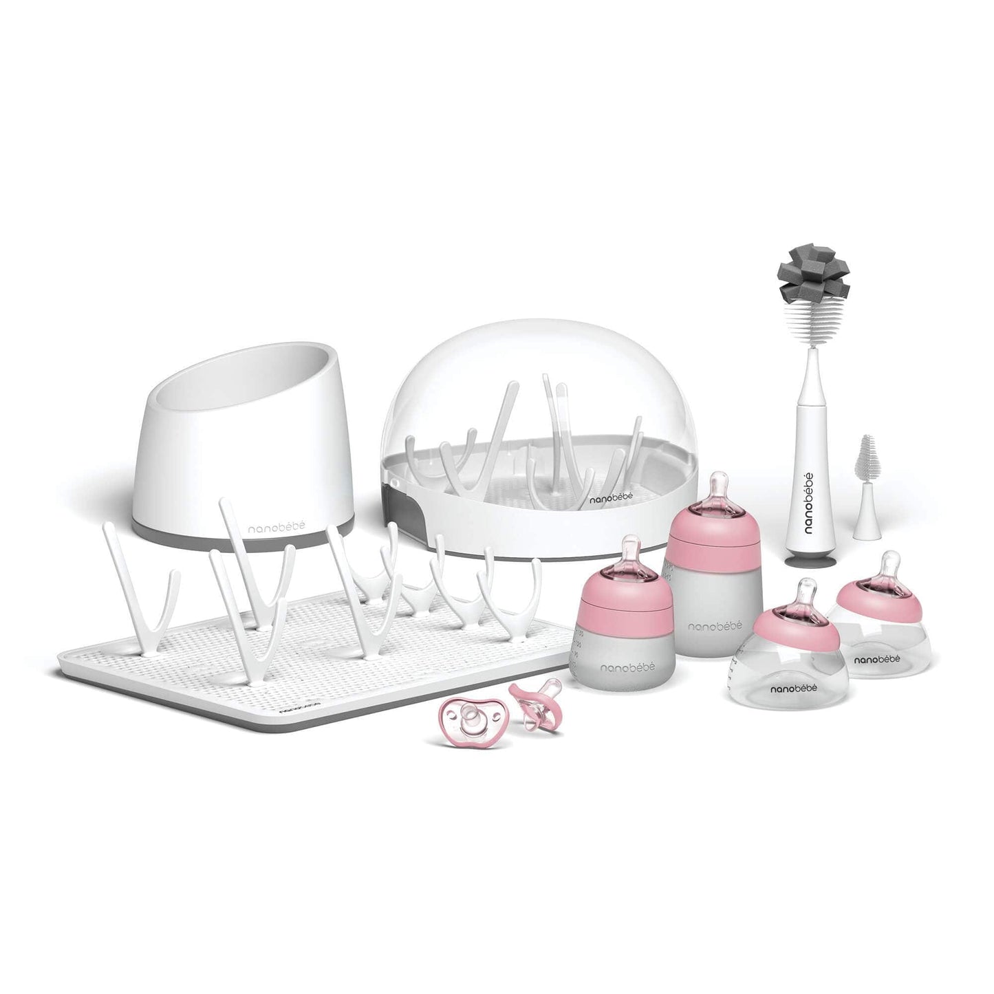 Nanobébé US Pink Ultimate Newborn Baby Bottle Feeding Set