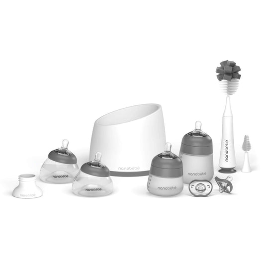 Nanobébé US Grey Baby Bottle Complete Feeding Set