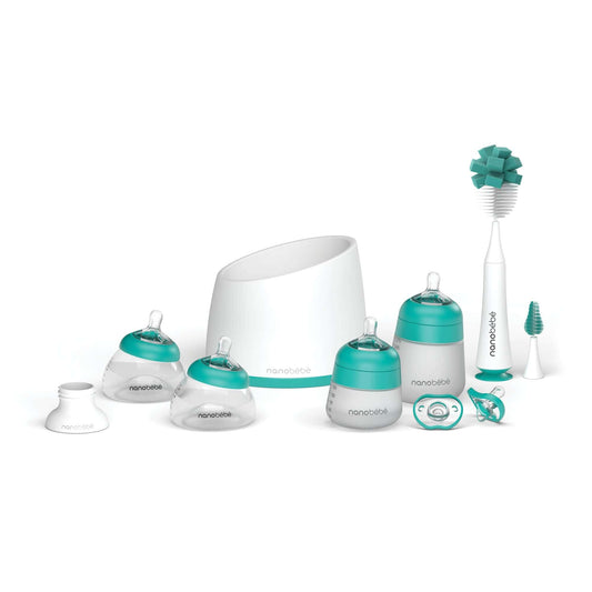 Nanobébé US Teal Baby Bottle Complete Feeding Set