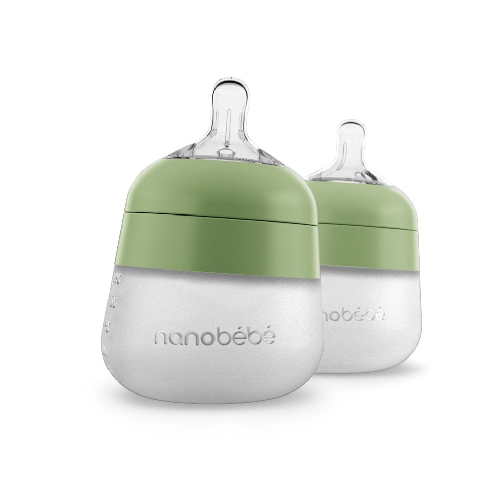 Baby Bottle Starter Kit Nanobebe Flexy Silicone Baby Bottles, Anti