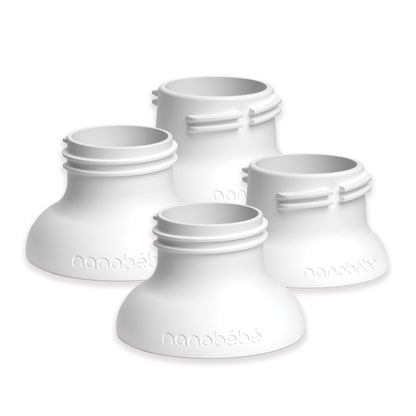 Nanobébé US 4pk - Gen 2 (clear bottom bottles) Breast Pump Adapters