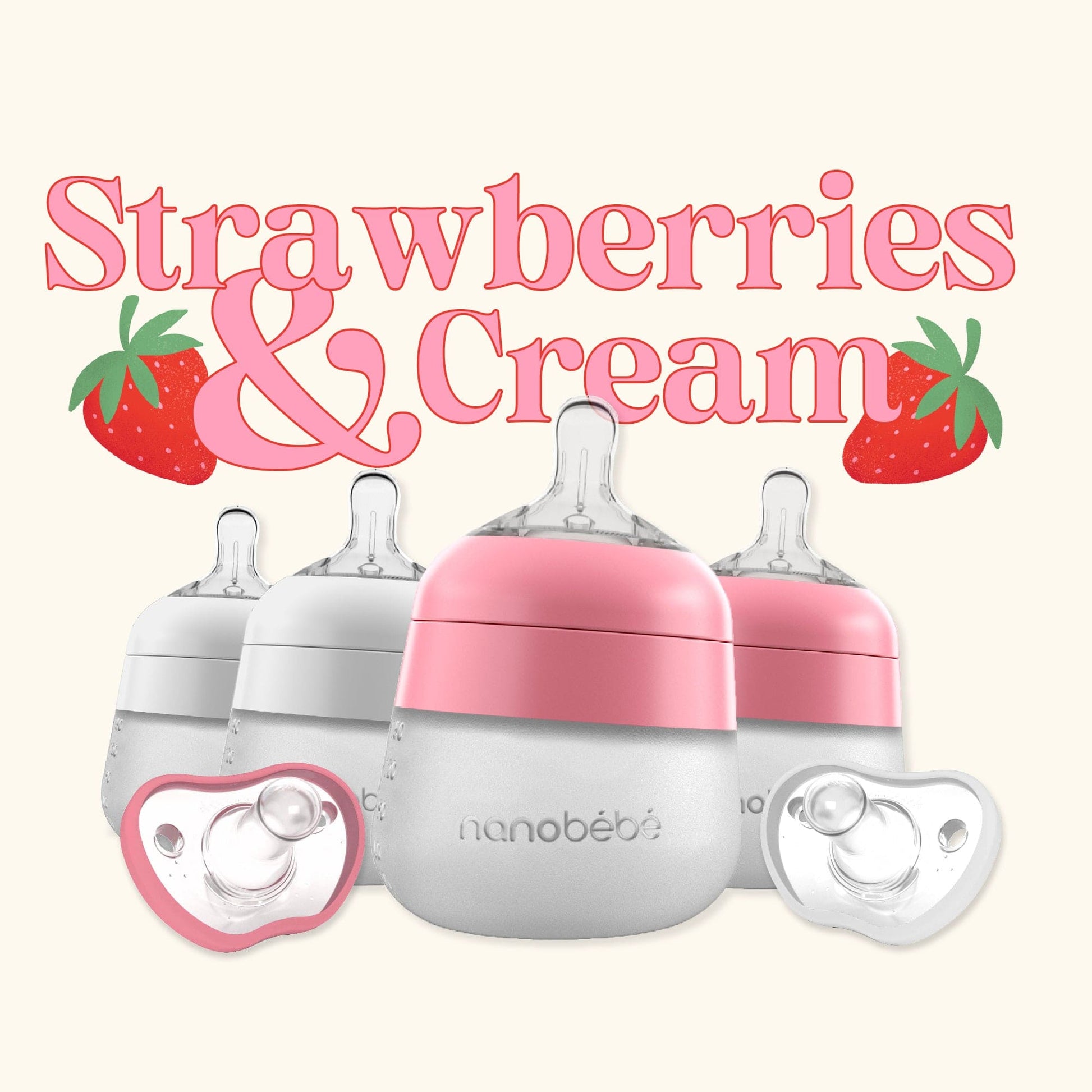 Nanobébé US 0-3 Months Strawberries & Cream Flexy Bundle