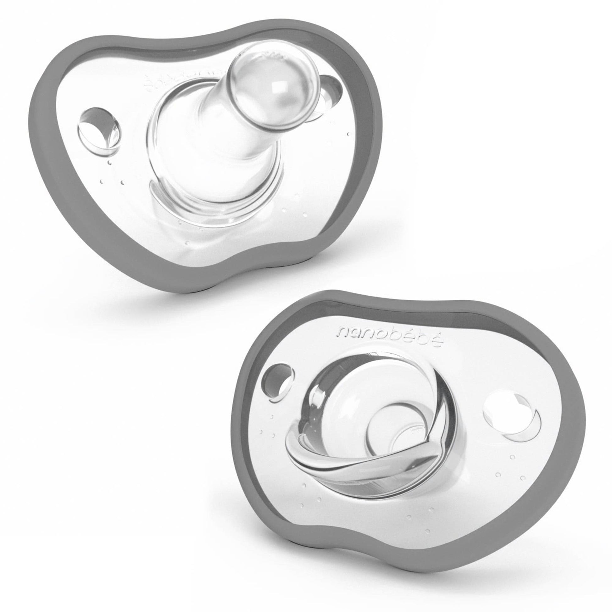 Nanobébé US Gray / 0-3 Months / 2-Pack Flexy Pacifiers